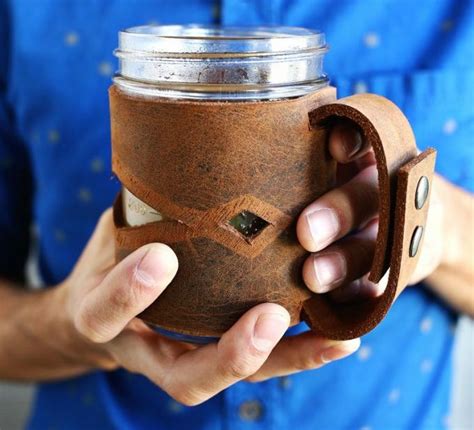 60 Leather Craft Ideas You Probably Never Thought Of | Diy leather projects, Leather mason jar ...