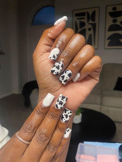 Cow print nails | Nail inspo, Cow print, Nails