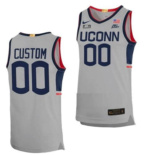 [Trending] Buy New Custom UConn Huskies Jersey Limited Gray