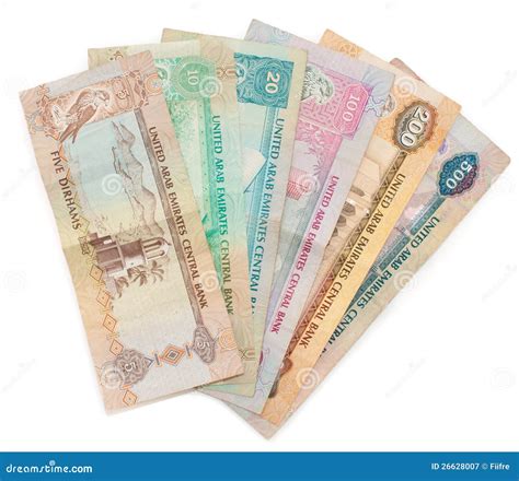 Dirham Notes Isolated On White Royalty Free Stock Photography - Image ...