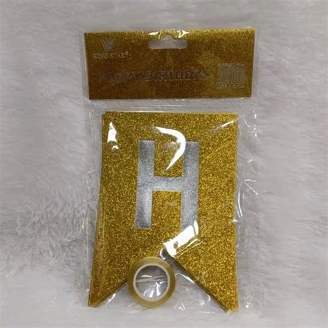 Happy Birthday Glitter Banner Gold/Silver at Rs 30/piece in Mumbai | ID ...