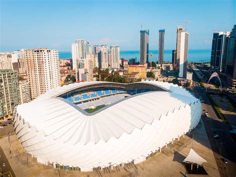 batumi, géorgie, 2022 - vue panoramique aérienne club de football fc stade dinamo batumi ...