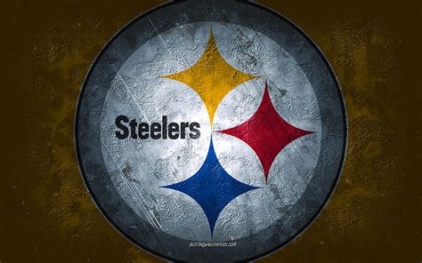 Pittsburgh Steelers, American football team, yellow stone background ...