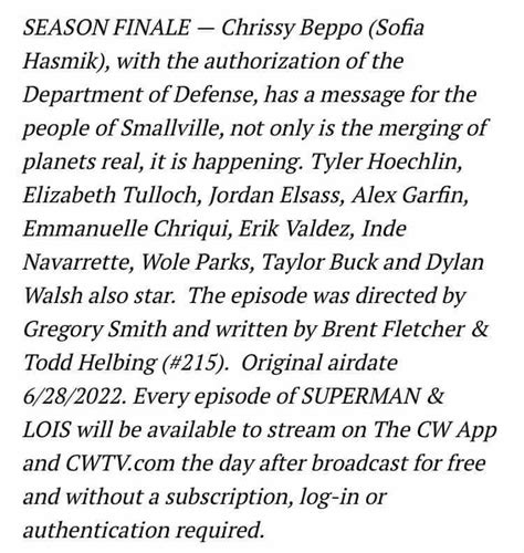 Superman And Lois Season 2 finale synopsis : r/DCTV