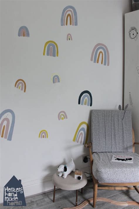 Painted rainbow wall — Hester's Handmade Home | Rainbow wall, Diy rainbow wall paint, Rainbow ...