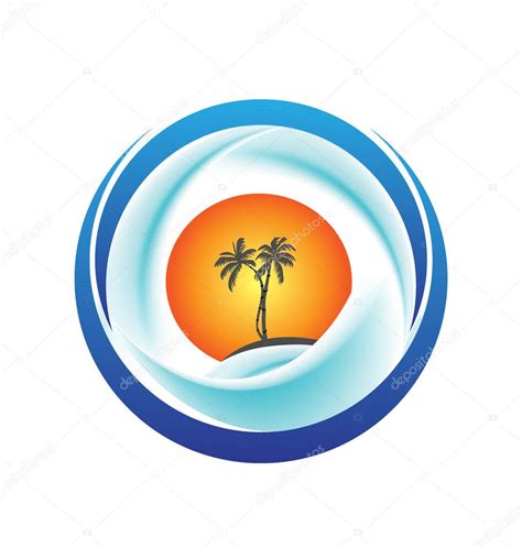 Tropical island logo vector Stock Vector Image by ©Glopphy #18311377