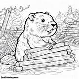 Beaver Want To Build Dam Coloring Page  For Kids – Smart sketch template