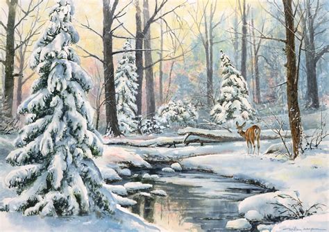 william mangum artist/photos Winter Watercolor, Winter Painting, Winter Art, Art Painting ...