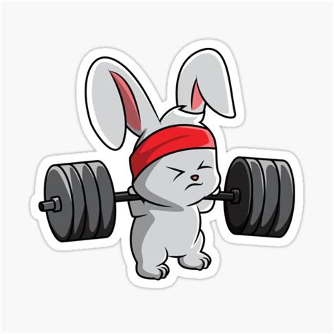 "Bunny Fitness Gym Workout" Sticker for Sale by designeclipse | Redbubble