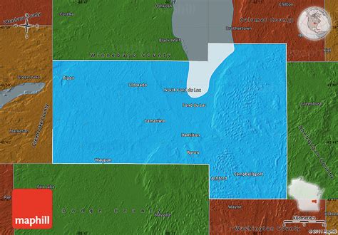 Political Map of Fond Du Lac County, darken