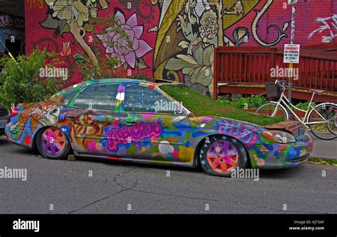 Car Street art, Kensington Market, Toronto Stock Photo - Alamy