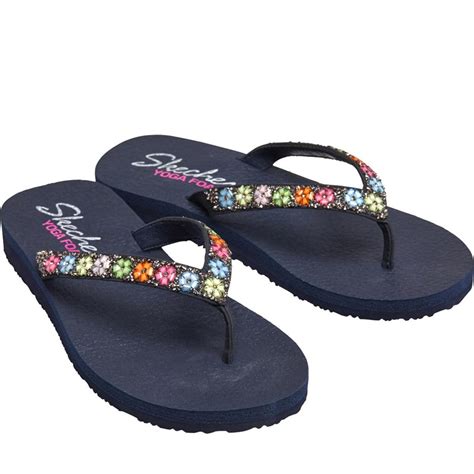 Buy SKECHERS Womens Meditation Daisy Delight YOGA FOAM® Flip Flops Navy