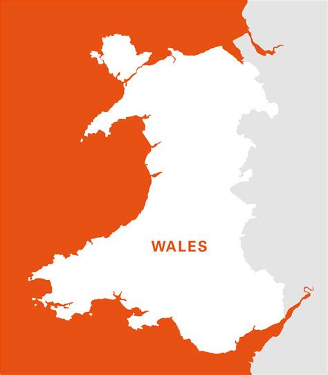 Wales outline map - royalty free editable vector map - Maproom