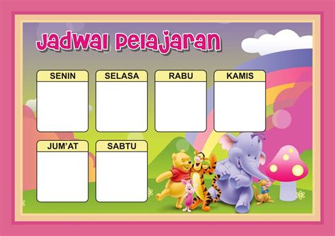 TEMPLATE JADWAL PELAJARAN