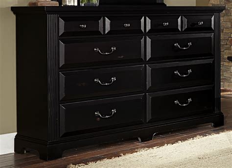 Woodlands Black 8 Drawer Triple Dresser from Vaughan Bassett (BB99-002) | Coleman Furniture