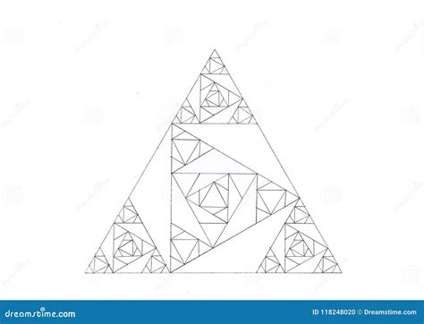 Drawing of a Triangle Made of Smaller Triangles Stock Illustration ...