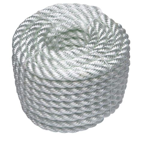 Everbilt 1/2 in. x 50 ft. Nylon Twist Rope, White 73272 - The Home Depot