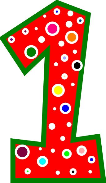 Number 1 Pink And Green Polkadot Clip Art at Clker.com - vector clip ...