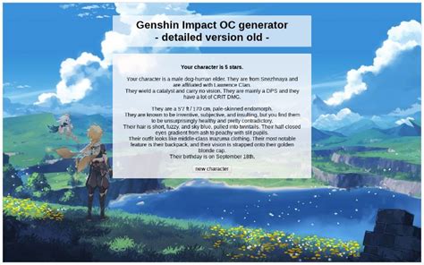 Genshin Impact OC generator - detailed version old