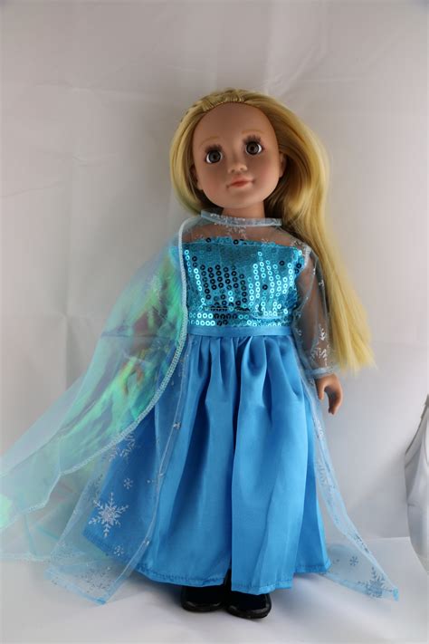 Queen Elsa Dress Outfit with Sparkling DETAILS Fits American Girl Doll 854696006323 | eBay