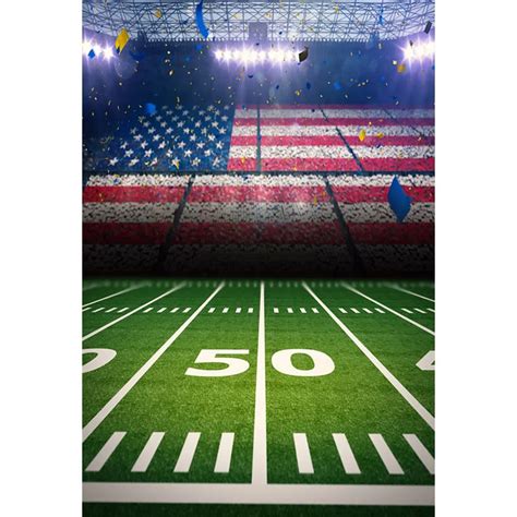 Vinyl Photography Background Football Field Backdrop American Flag Children Fotografia ...