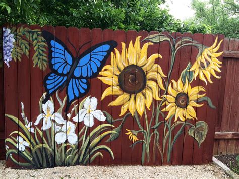 Part of three panel painted fence that I painted . Www.facebook.com ...