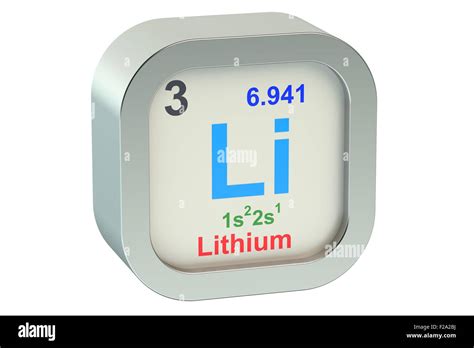 Lithium element symbol isolated on white background Stock Photo - Alamy