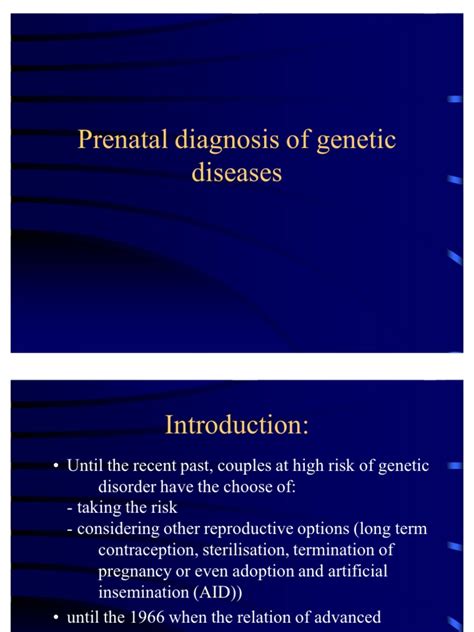 Prenatal Diagnosis | PDF | Congenital Disorder | Prenatal Development