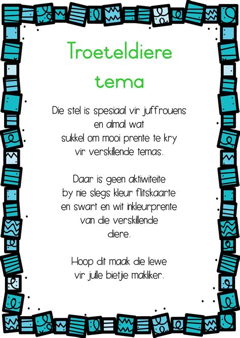 Tema prente troeteldiere – Bakgat Boeke