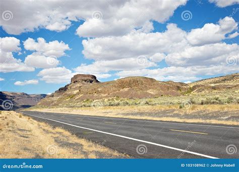 Two Lane Highway in Central Washington Stock Photo - Image of pacific ...