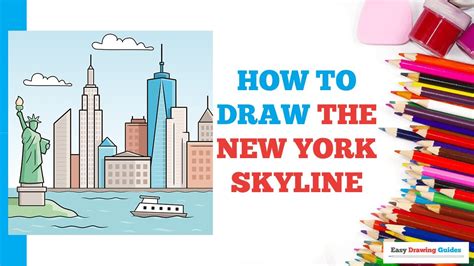 Comment dessiner la ligne d'horizon de New York en quelques étapes faciles : tutoriel de dessin ...