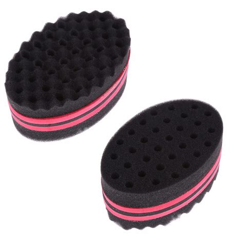 New Oval Double Sided Flat Large Hole, Wavy Small Hole Magic twist hair brush sponge, afro curly ...