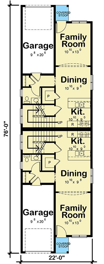 Duplex House Plan for the Narrow Lot - 42586DB | Architectural Designs ...