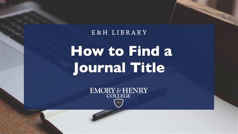 How to Find a Journal Title - YouTube