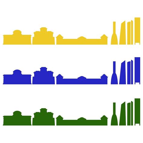 Madrid Skyline Illustrated On White Background 3371261 Vector Art at ...