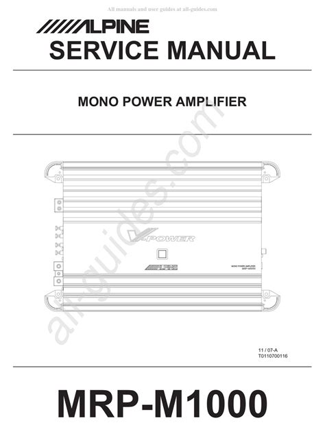 ALPINE MRP-M1000 SERVICE MANUAL Pdf Download | ManualsLib