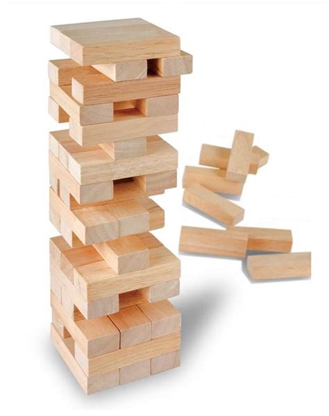 51 Piece Wooden Block Tower Game Stacking Tumbling Tower Game