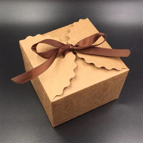 50pcs/lot 9*9*6cm Brown Packaging Kraft Paper Gift Box For Candy\Cake ...