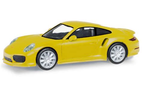 Diecast model cars Porsche 911 1/87 Herpa Turbo yellow - Alldiecast.co.uk