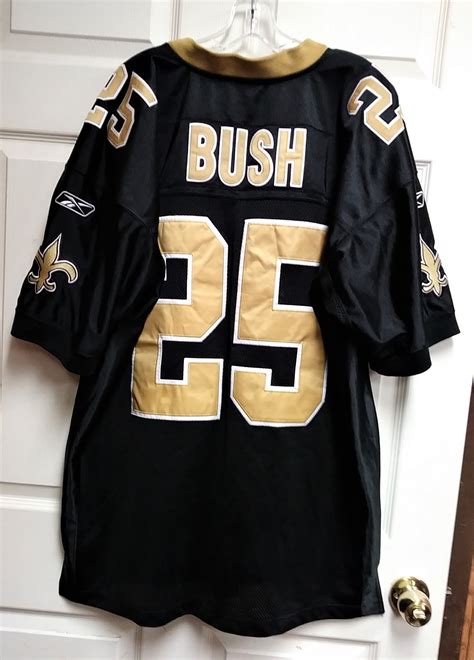 Reebok NFL Equipment Reggie Bush #25 Black Gold New Orleans Saints ...