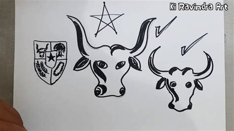 Cara Menggambar Kepala Banteng Pancasila - Tugas Sekolah