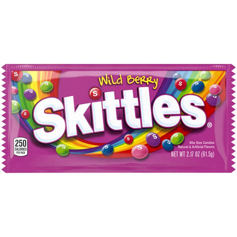 Skittles Wild Berry Gummy Candy, Full Size - 2.17 oz Bag - Walmart.com