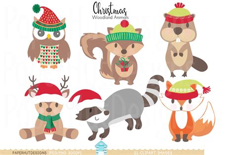 Christmas Woodland Animals Clipart