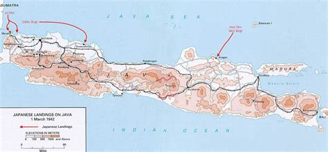 [Map] Map noting Japanese landings on Java, 1 Mar 1942 | World War II ...