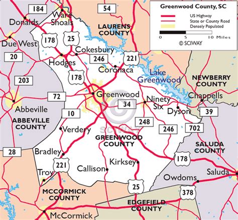 Maps of Greenwood County, South Carolina