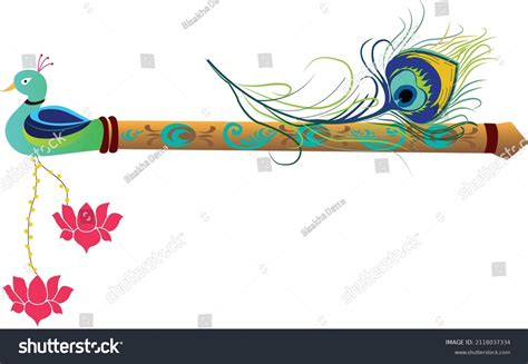 Peacock Feather Illustration Lord Krishna Stock Vector (Royalty Free ...