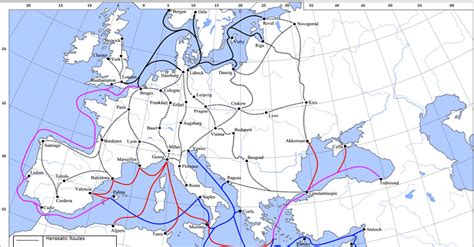 Late Medieval Land & Maritime Trade Routes (Illustration) - World ...