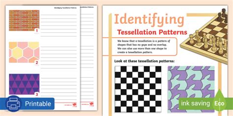 Identifying Tessellation Patterns Activity Sheet - Twinkl