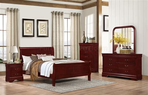 Louis Phillipe Bedroom Set 5Pc 4937 in Cherry by Lifestyle