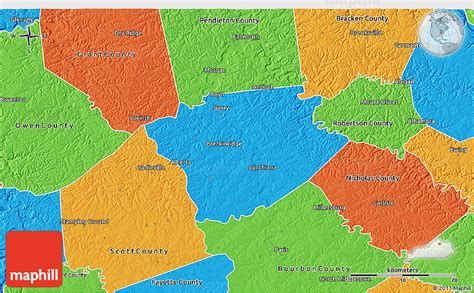 Political 3D Map of Harrison County